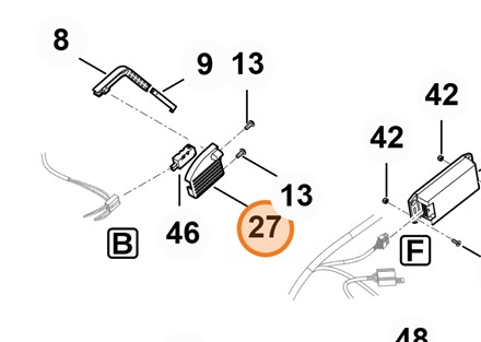 Oryginalna polimerowa obudowa puszka komponentów elektrycznych Stihl OEM 6170 403 1305 do kosiarek samojezdnych i traktorków
