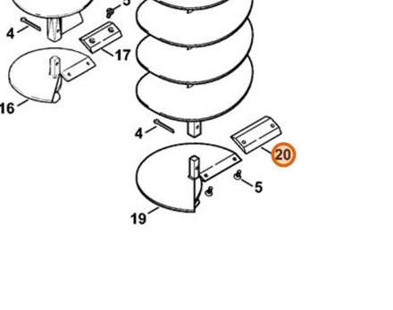 Ostrze STIHL 4404 682 3105 do wiertnicy BT 120 C BT 131 – nóż do świdra ziemnego