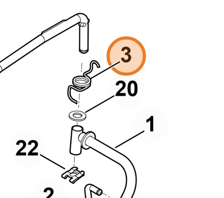 Sprężyna skrętna STIHL 6140 703 4910 do traktorka ogrodowego