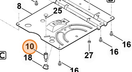 Oryginalny stalowy sworzeń montażowy Stihl o numerze katalogowym 6165 704 1820 przeznaczony do połączeń mechanicznych w traktorkach ogrodowych.