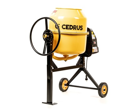 Betoniarka elektryczna Cedrus BT120 120L na stalowej ramie z kołami transportowymi