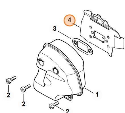 Oryginalny blaszany element chłodzący deflektor termiczny osłony tłumika Stihl OEM 4148 141 3201 do karczownicy spalinowej