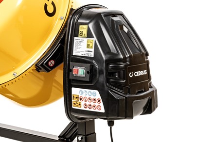 Betoniarka elektryczna Cedrus BT120 120L na stalowej ramie z kołami transportowymi