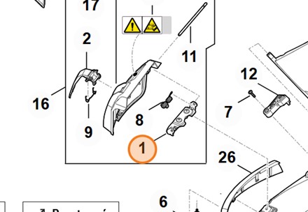 Oryginalne metalowe mocowanie wspornik ramy Stihl OEM 0000 704 5401 do kierownicy kosiarki