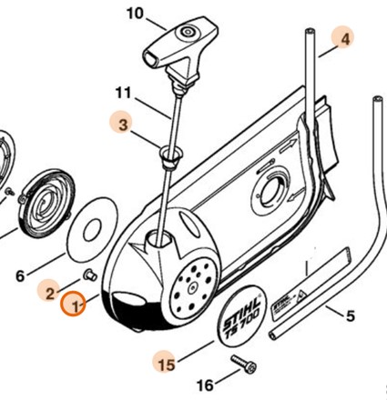 Oryginalna plastikowa pokrywa urządzenia rozruchowego Stihl OEM 4224 190 0412 do przecinarki TS 700 i TS 800