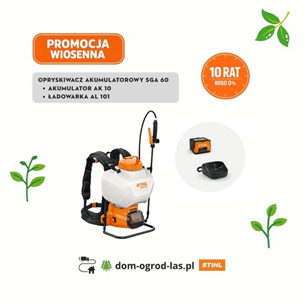STIHL SGA 60, opryskiwacz akumulatorowy STIHL, opryskiwacz do ogrodu STIHL, SGA 60 zestaw, akumulator AK 10 STIHL, ładowarka AL 101, opryskiwanie rośl