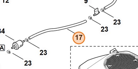 Oryginalny przewód paliwowy Stihl OEM 6170 350 2720 do traktorów kosiarki serii RT
