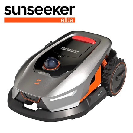 Robot koszący Sunseeker X4 Elite 1200 przygotowany do pracy w ogrodzie.