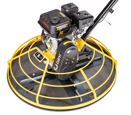 Spalinowa zacieraczka do betonu Cedrus ZC02 o średnicy 91 cm z silnikiem Loncin i rozłożonym ramieniem sterowniczym