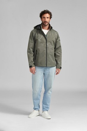 Zielona kurtka przeciwdeszczowa STIHL WEATHER PROTECTION PIXEL z pikselowym wzorem