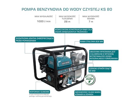 Pompa do wody czystej spalinowa KS 80