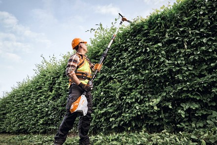 Nożyce teleskopowe STIHL HLA 150 do wysokich żywopłotów.