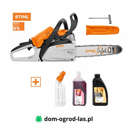 STIHL MS 172 – pilarka spalinowa w zestawie z olejami i butelką