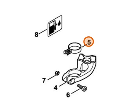 Oryginalna czarna obejma zaciskowa Stihl OEM 4238 791 9400 do przecinarek spalinowych serii TS
