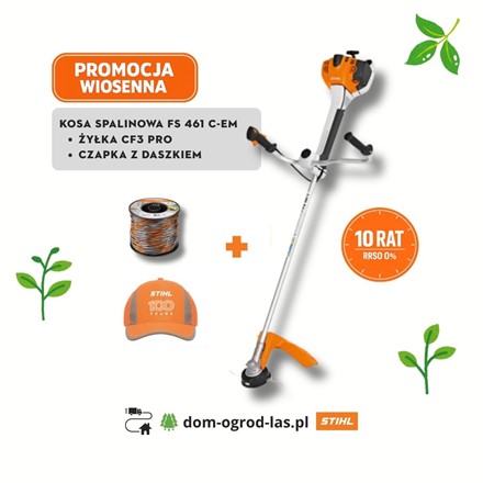 Kosa spalinowa STIHL FS 461 C-EM z żyłką CF3 PRO i czapką odblaskową – promocja wiosenna 10 rat 0%