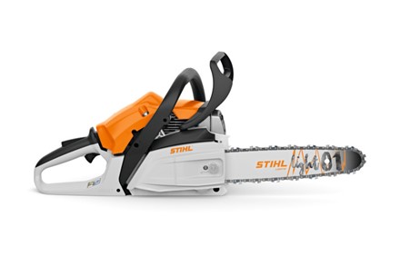 Zestaw STIHL: pilarka spalinowa MS 172, olej HP Super 1 l, olej ForestPlus, pomarańczowy Kombi-Kanister, systemy napełniania paliwa i oleju, łańcuch