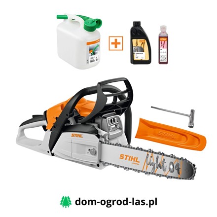 Zestaw STIHL MS 212 z olejem HP 100 ml, olejem ForestPlus 1 l, kanistrem 5 l, osłoną prowadnicy i kluczem serwisowym