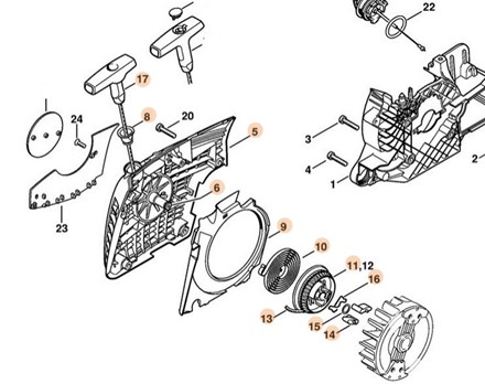Pokrywa wentylatora z urządzeniem rozruchowym 1133 080 2807
