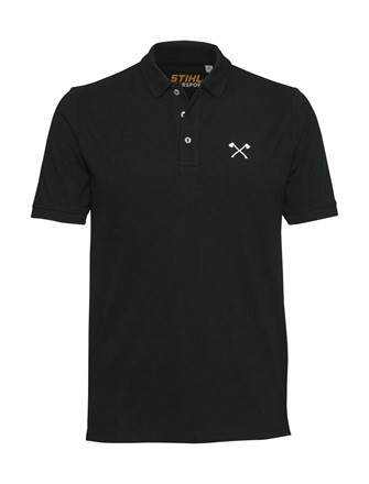 Koszulka polo TIMBERSPORTS® AXE czarna z logo skrzyżowanych siekier