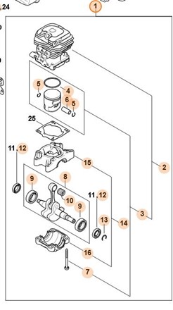 Cylinder z tłokiem Ø 40,5 mm 1148 020 1207