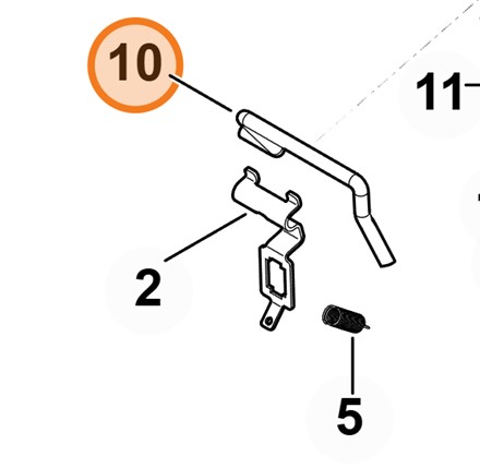 Oryginalny stalowy pałąk dźwignia mechanizmu sterującego Stihl OEM 6170 435 1501 do traktorka kosiarki serii RT