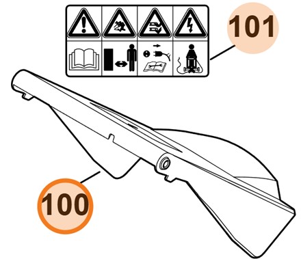 Oryginalna plastikowa klapa pokrywa tylna wyrzutu trawy Stihl o numerze katalogowym OEM 6311 700 2701 do kosiarki RME 235.0
