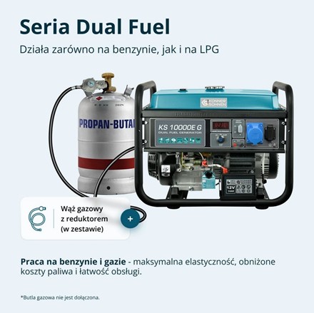 Generator benzynowo-gazowy  KS 10000E G