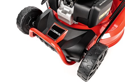 Kosiarka spalinowa z napędem CEDRUS KS53S-H z silnikiem Honda GCV200, stalową obudową 53 cm i koszem 65 litrów