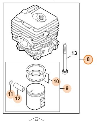 Cylinder z tłokiem Ø 34 mm 4241 020 1203