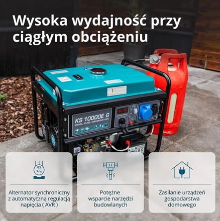 Generator benzynowo-gazowy  KS 10000E G