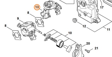 Oryginalna klamra zacisk mocujący komponenty Stihl OEM 4148 352 8200 do kosy spalinowej FS 490 C FS 510 C FS 560 C