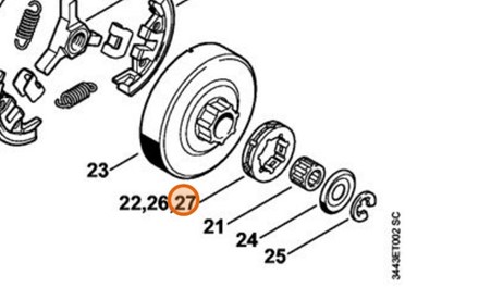 Pierścieniowe koło napędu łańcucha tnącego 0.325" 9Z 0000 642 1239