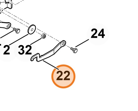 Oryginalna plastikowa blokada dźwigni gazu Stihl OEM 6165 764 1500 do traktorów ogrodowych serii MT i RT