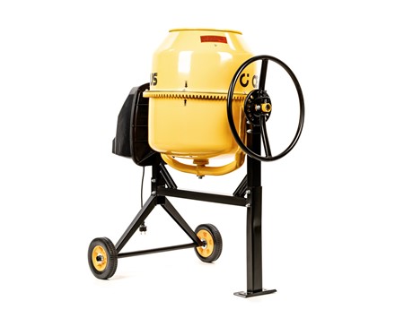Betoniarka elektryczna Cedrus BT120 120L na stalowej ramie z kołami transportowymi