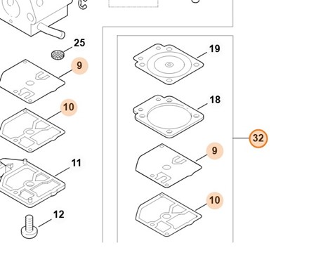 Zestaw podzespołów gaźnika 4227 007 1060