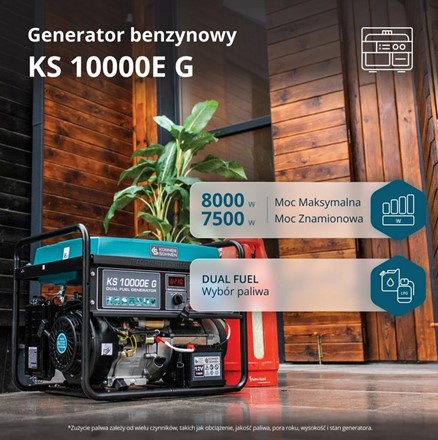 Generator benzynowo-gazowy  KS 10000E G