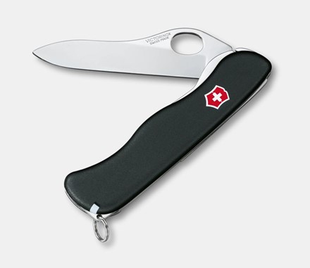 Scyzoryk Victorinox Sentinel One Hand z blokowanym ostrzem, otwieranym jedną ręką, w czarnej rękojeści