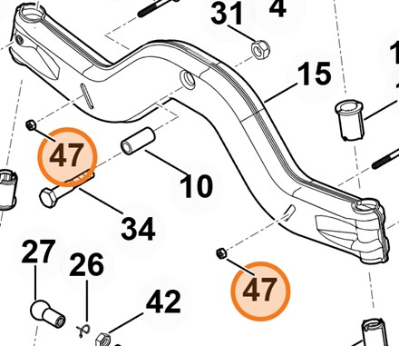 Oryginalna stalowa nakrętka samozabezpieczająca całometalowa Stihl M6 DIN 980 OEM 9214 261 0900 do traktorka kosiarki