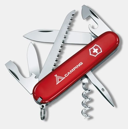 Scyzoryk Victorinox Camper Czerwony z napisem Camping