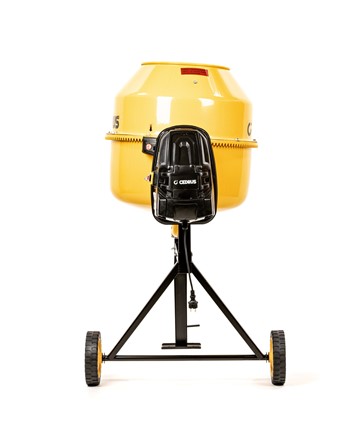 Profesjonalna betoniarka elektryczna Cedrus BT220 o pojemności 220L z żeliwnym wieńcem i kołem przechyłu