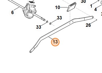 Oryginalna plastikowa dźwignia przełożenia mechanizmów Stihl o numerze katalogowym 6364 703 8800 do kosiarek spalinowych