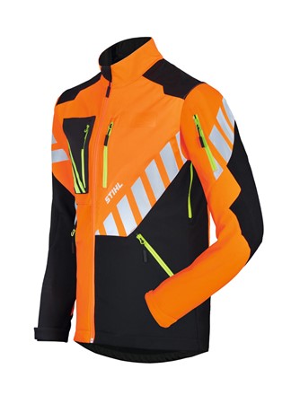 Kurtka robocza STIHL ADVANCE ShellTEC – pomarańczowo-czarna, slim fit, z odblaskami