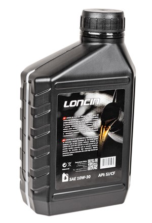  Butelka oryginalnego oleju silnikowego Loncin 10W30 o pojemności 0.6 litra do czterosuwowych silników ogrodniczych.