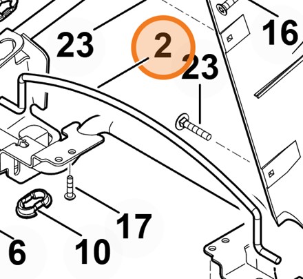 Oryginalny pałąk Stihl OEM 6170 763 0410 do traktorków ogrodowych serii MT i RT