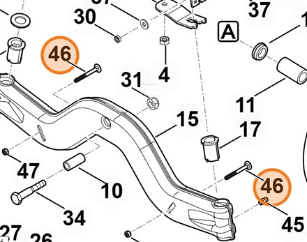 Oryginalna stalowa śruba z łbem płaskim Stihl OEM 9027 318 1450 do traktorka kosiarki serii RT