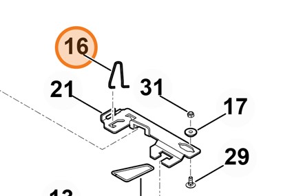 Oryginalna stalowa spinka sprężysta Stihl OEM 6165 708 0300 do traktorów ogrodowych serii MT i RT