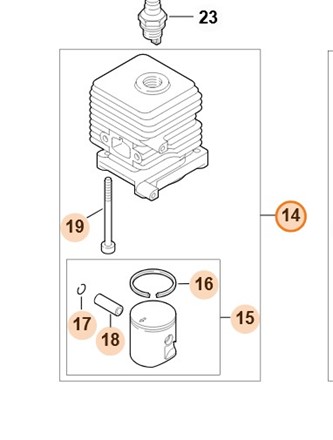 Cylinder z tłokiem Ø 34 mm 4140 020 1203