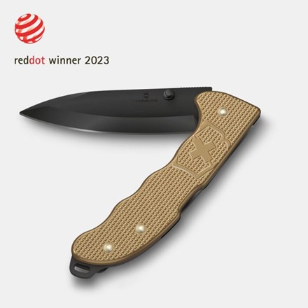 Scyzoryk Victorinox Evoke BS Alox z brązową rękojeścią i czarnym ostrzem, zwycięzca Red Dot 2023