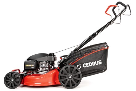 Kosiarka spalinowa z napędem CEDRUS KS53S-H z silnikiem Honda GCV200, stalową obudową 53 cm i koszem 65 litrów