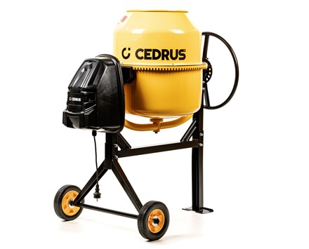 Betoniarka elektryczna Cedrus BT120 120L na stalowej ramie z kołami transportowymi